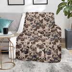 Cute Pug Pattern Print Blanket