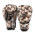 Cute Pug Pattern Print Boxing Gloves