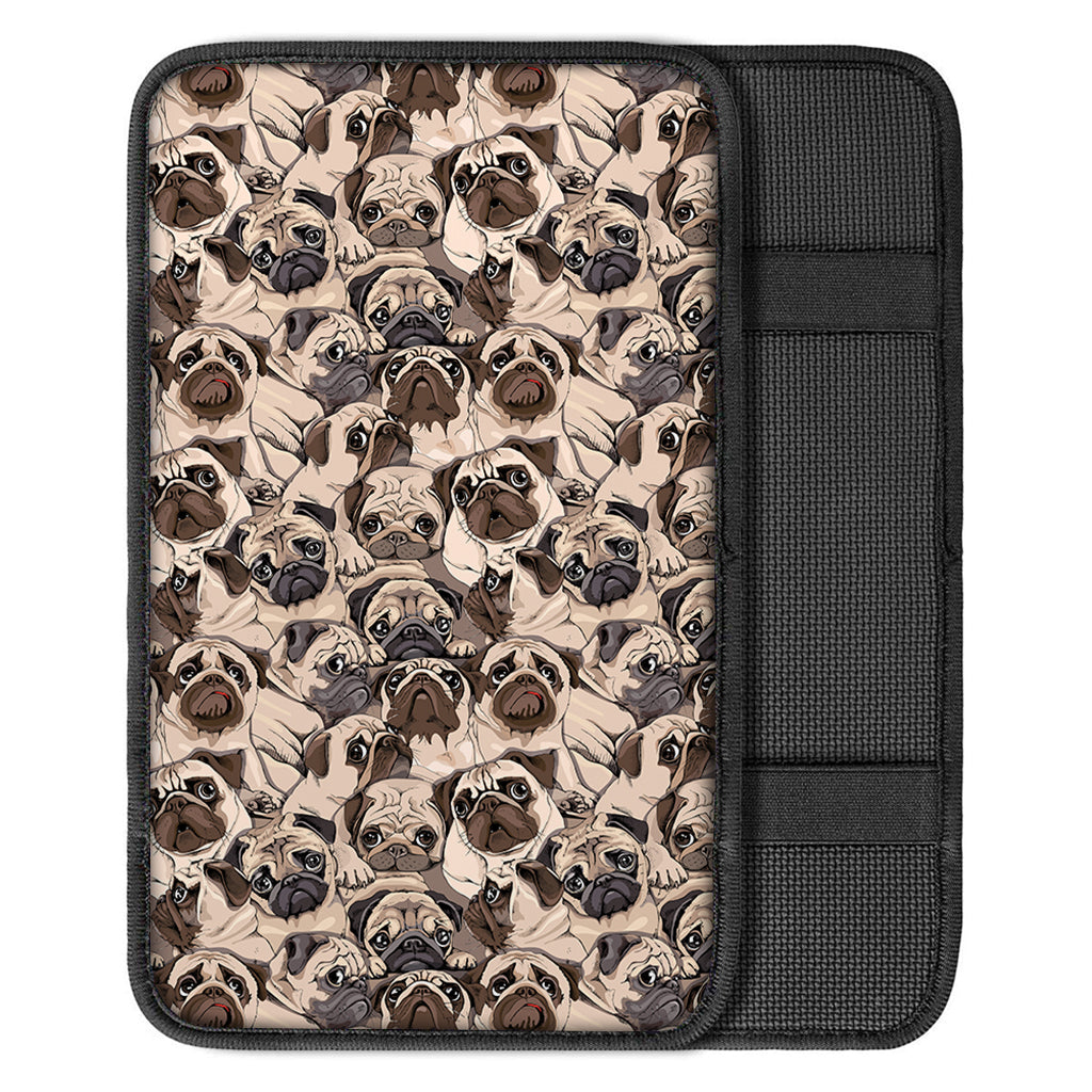 Cute Pug Pattern Print Car Center Console Cover