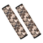 Cute Pug Pattern Print Car Seat Belt Covers