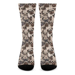 Cute Pug Pattern Print Crew Socks