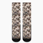 Cute Pug Pattern Print Crew Socks