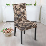 Cute Pug Pattern Print Dining Chair Slipcover