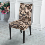Cute Pug Pattern Print Dining Chair Slipcover