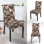Cute Pug Pattern Print Dining Chair Slipcover