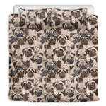 Cute Pug Pattern Print Duvet Cover Bedding Set