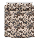 Cute Pug Pattern Print Duvet Cover Bedding Set