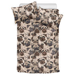 Cute Pug Pattern Print Duvet Cover Bedding Set