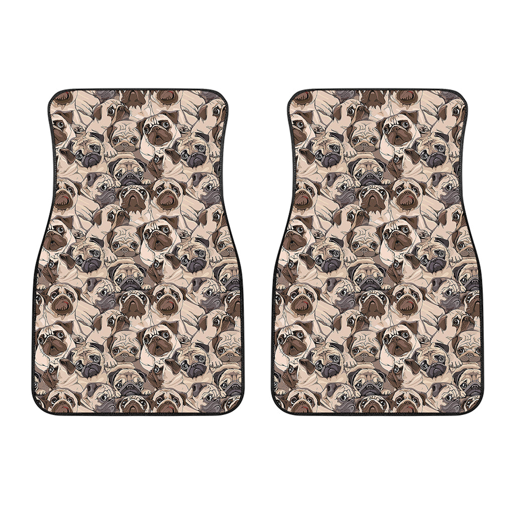 Cute Pug Pattern Print Front Car Floor Mats