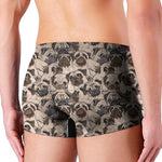 Cute Pug Pattern Print Men's Boxer Briefs