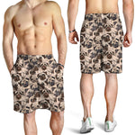 Cute Pug Pattern Print Men's Shorts