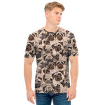Cute Pug Pattern Print Men's T-Shirt