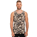 Cute Pug Pattern Print Men's Tank Top