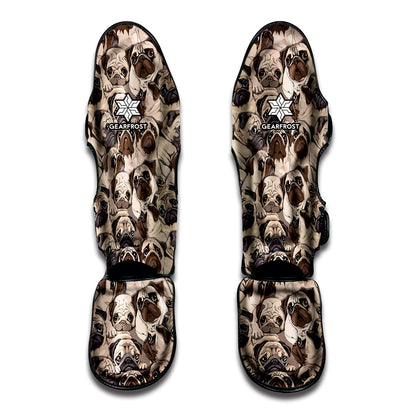 Cute Pug Pattern Print Muay Thai Shin Guard