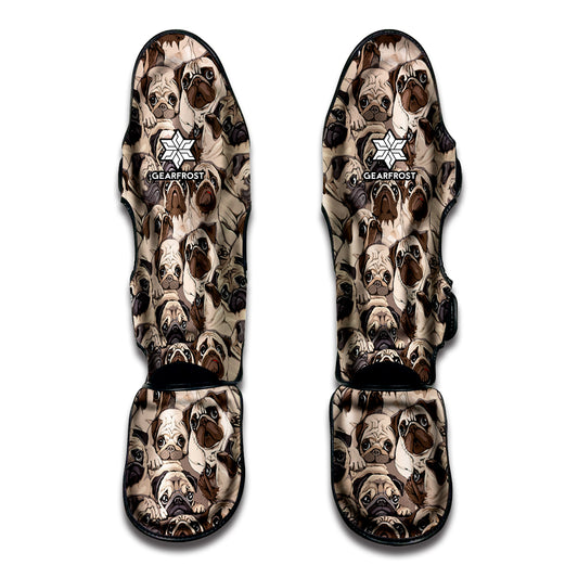 Cute Pug Pattern Print Muay Thai Shin Guard