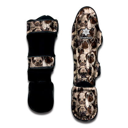 Cute Pug Pattern Print Muay Thai Shin Guard