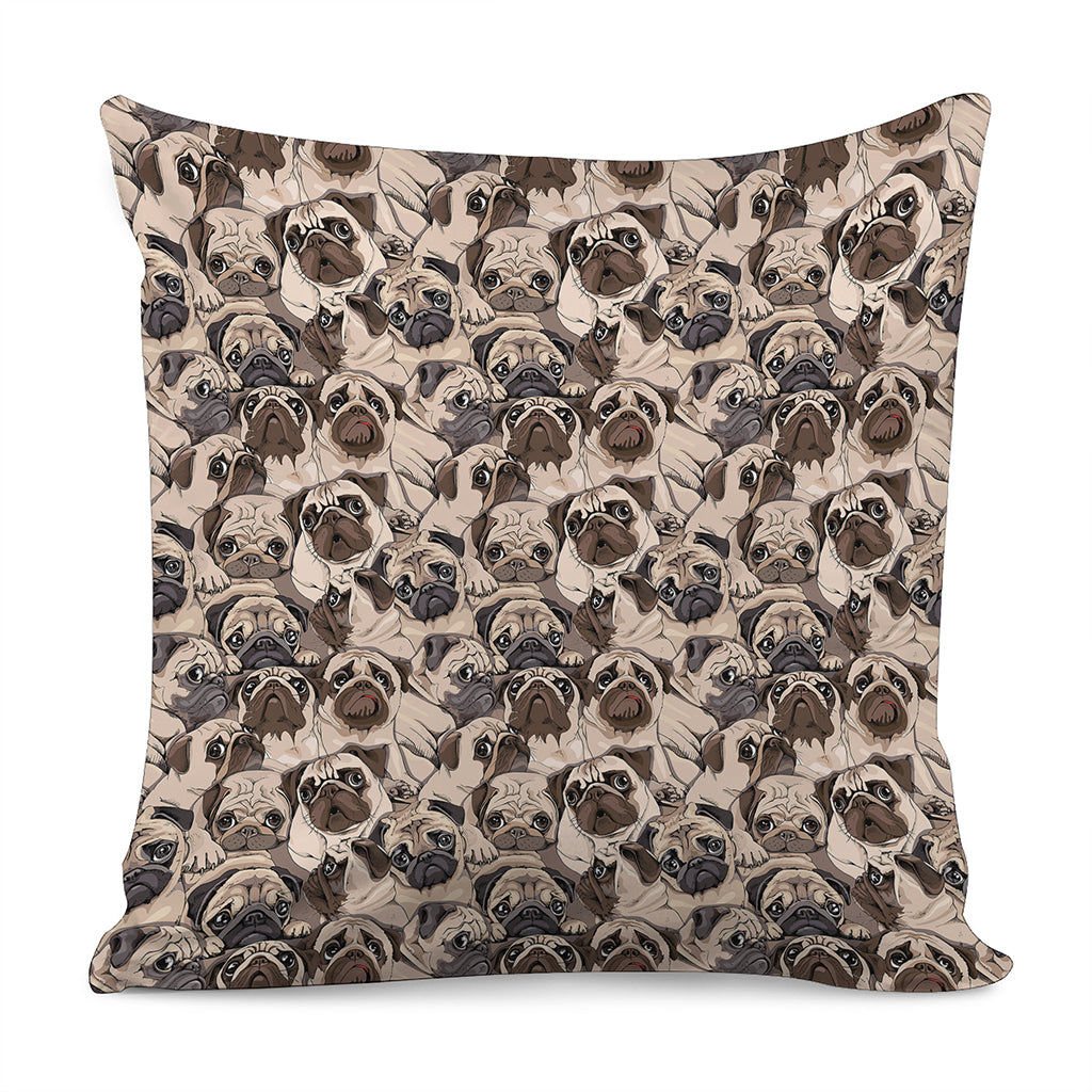 Cute Pug Pattern Print Pillow Cover