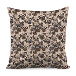 Cute Pug Pattern Print Pillow Cover