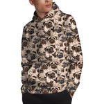 Cute Pug Pattern Print Pullover Hoodie