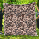Cute Pug Pattern Print Quilt