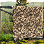 Cute Pug Pattern Print Quilt
