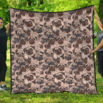 Cute Pug Pattern Print Quilt