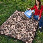 Cute Pug Pattern Print Quilt