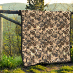 Cute Pug Pattern Print Quilt