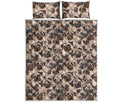 Cute Pug Pattern Print Quilt Bed Set