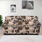 Cute Pug Pattern Print Sofa Cover