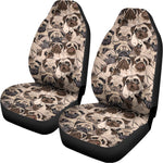 Cute Pug Pattern Print Universal Fit Car Seat Covers