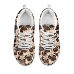 Cute Pug Pattern Print White Sneakers