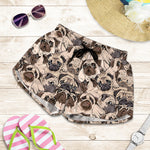 Cute Pug Pattern Print Women's Shorts