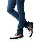 Cute Pug With Glasses Print Black Slip On Shoes