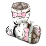 Cute Pug With Glasses Print Boxing Gloves