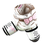 Cute Pug With Glasses Print Boxing Gloves