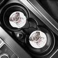 Cute Pug With Glasses Print Car Coasters