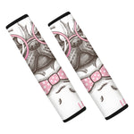 Cute Pug With Glasses Print Car Seat Belt Covers