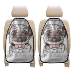 Cute Pug With Glasses Print Car Seat Organizers