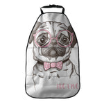 Cute Pug With Glasses Print Car Seat Organizers