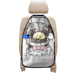 Cute Pug With Glasses Print Car Seat Organizers