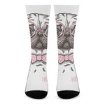 Cute Pug With Glasses Print Crew Socks