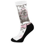 Cute Pug With Glasses Print Crew Socks