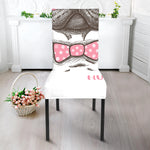 Cute Pug With Glasses Print Dining Chair Slipcover