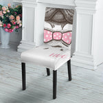 Cute Pug With Glasses Print Dining Chair Slipcover