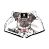 Cute Pug With Glasses Print Muay Thai Boxing Shorts