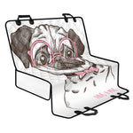Cute Pug With Glasses Print Pet Car Back Seat Cover