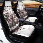 Cute Pug With Glasses Print Universal Fit Car Seat Covers