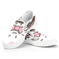 Cute Pug With Glasses Print White Slip On Sneakers