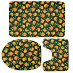 Cute Pumpkin Pattern Print 3 Piece Bath Mat Set